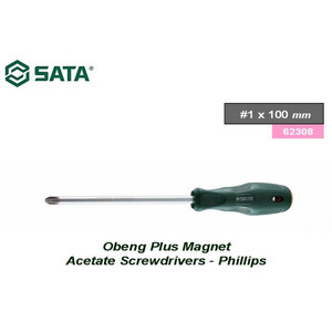 Obeng Plus Magnet PH 1 X 100 mm 62308 Acetate Screwdriver Sata Tools