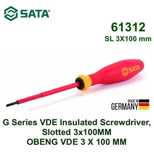 Obeng Listrik Minus 3 X 100 mm (Germany) 61312 Screwdriver Sata Tools