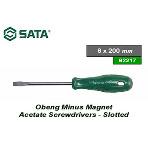 Obeng Minus Magnet 8 X 200 mm 62217 Slotted Screwdriver Sata Tools