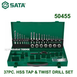 Mata Bor Tap Set 50455 - 37Pc. Hss Tap & Twist Drill Set Sata Tools