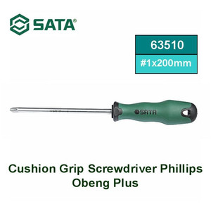 Obeng Plus 1 X 200 mm 63510 Cushion Grip PH Screwdriver Sata Tools