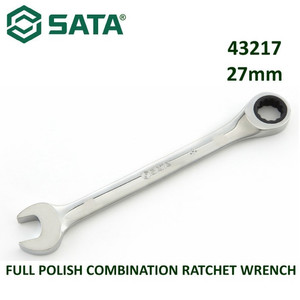 Kunci Ring Pas 27 mm 43217 Full Polish Comb Ratchet Wrench Sata Tools