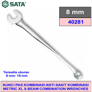 Kunci Ring Pas Anti Sakit 8 mm Xl X-Beam 40281 Sata Tools