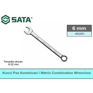 Kunci Ring Pas Kombinasi 6 mm 40201 Combination Wrench Sata Tools