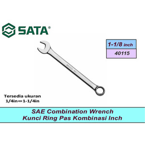 Kunci Ring Pas Kombinasi Inci 40115 Comb Wrench 1-1/8" Sata Tool