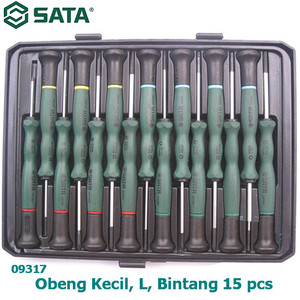 Obeng Mikro Plus Minus Hex Bintang 15 Pcs 09317 Screwdriver Sata Tools