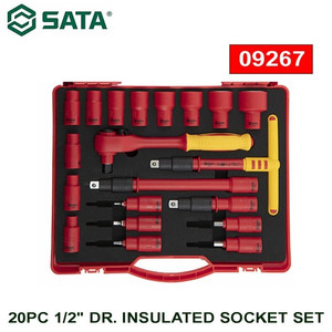 Kunci Sok Listrik 20 Pcs 09267 1/2" Dr Insulated Socket Set Sata Tools