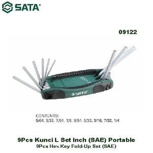 Kunci L Lipat Set 9 Pcs Inci 09122 Portable Foldup SAE Sata Tools