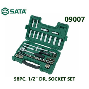 Kunci Shock Mata Sok 60 Pc Metrik 09007 1/2” 6PT Socket Set Sata Tools