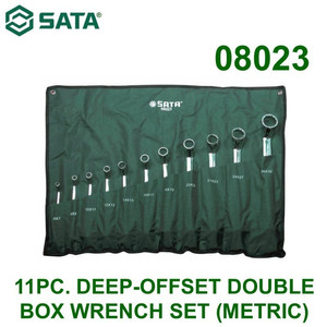 Kunci Ring Set 70° 08023 11 Pc DeepOffset Double Box Wrench Sata Tools