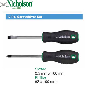 Obeng Set (Ph #2 & Min 6.5 Mm) - 2Pcs Screwdriver Set Nicholson