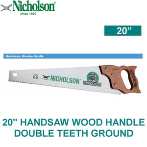 Gergaji Kayu 20" Handsaw Wood Handle Double Teeth Ground Nicholson