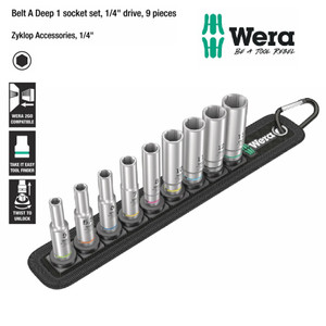 Mata Sok Hex Wera 05004525001 Kunci Shock Socket Set 1/4 Inch Drive