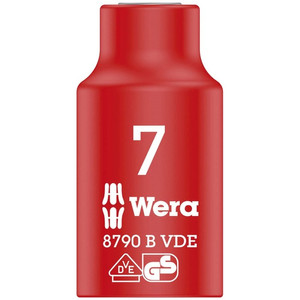 Socket 05004951001 Wera 8790 B VDE Zyklop 3/8" Socket, Insulated, 7.0