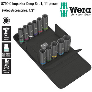 Impact Socket Hex 1/2" Set Wera 05004841001 8790 C Impaktor Deep Set 1