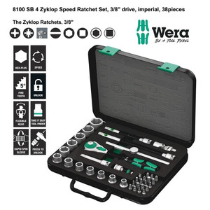 Tool Kit Wera 05003596001 Zyklop Ratchet Set 3/8" Drive imperial, 38Pc