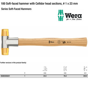 Palu Cellidor Wera 05000005001 Soft-faced hammer "100" #1 23x76x250 mm