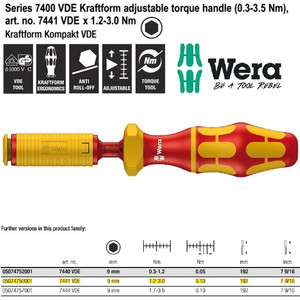 Obeng Torsi VDE 1.2-3.0 Nm Wera 05074750001 VDE Adjustable Torque