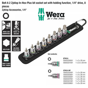 Socket Hex-Plus Wera 05003881001 Zyklop In HexPlus Bit Socket Set 1/4"