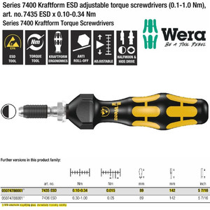 Obeng Torsi ESD 0.10-0.34 Nm Wera 05074786001 ESD Adjustable Torque