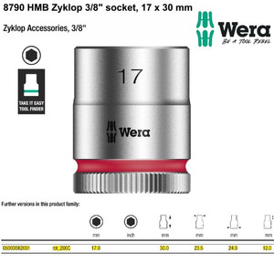 Socket 3/8" Zyklop Socket 17 x 30 mm Wera 05003562001