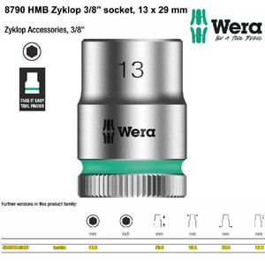 Socket 3/8" Zyklop Socket 13 x 29 mm Wera 05003558001