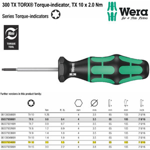 Obeng Torsi Bintang TX 10 - 2.0 Nm Wera 05027934001 Torque-indicators