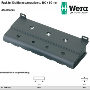 Rak Obeng 190 x 50 mm Wera 05134001001 Rack for Kraftform Screwdrivers