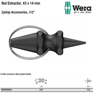 Pengencang/Pembuka Baut Wera 05050005001 Nut Extractor, 43 x 14 mm