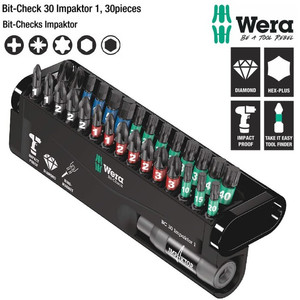 Obeng Impact Set Wera 05057690001 Wera Bit-Check 30 Impaktor 1 - 30 Pc