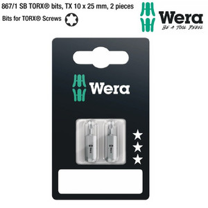 Mata Obeng Bintang TX 10 x 25 mm Wera 05073313001 Bits for TORX 2 Pcs