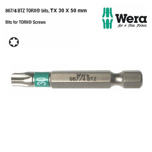 Mata Obeng Bintang TX 30 x 50 mm Wera 05058099001 Bit for Torx Screws