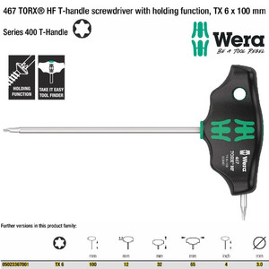 Kunci T Bintang TX 6 x 100 mm Wera 05023367001 HF TORX® Screwdriver