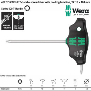 Kunci T Bintang TX 15 x 100 mm Wera 05023372001 HF TORX® Screwdriver