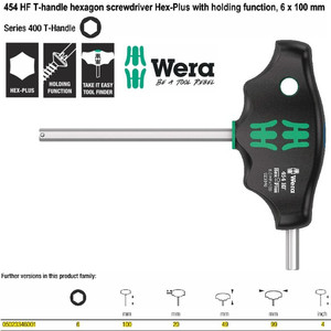 Kunci T Hex-Plus 6 x 100 mm Wera 05023346001 HF Hexagon Screwdriver