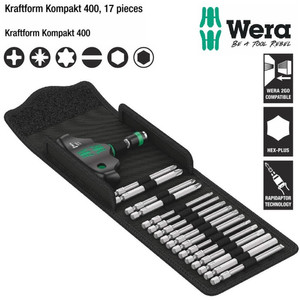 Kunci Obeng T Set Wera 05057470001 Kraftform Kompakt 400 , 17 Pc