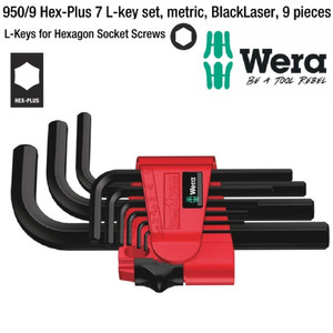 Kunci L Hex-Plus Metric Set Wera 05021737001 BlackLaser L-Key, 9 Pc