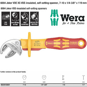 Kunci Inggris VDE XS Wera 05020150001 Joker XS Self-Setting Spanner