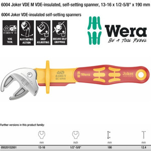 Kunci Inggris VDE M Wera 05020152001 Joker VDE M Self-Setting Spanner