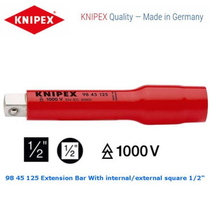 Adaptor 1/2" 98 45 125 KNIPEX Extension Bar Internal & External Square