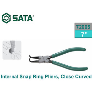 TANG 72005 SNAP RING PLIERS INTERNAL CLOSE CURVED 7" SATA