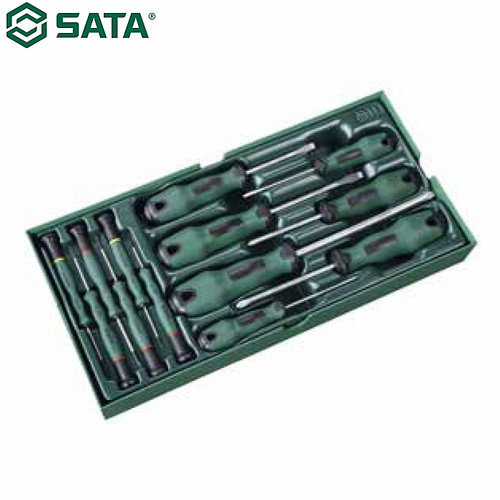 Obeng Plus Minus 13 Pcs Tray Kombinasi 09913 Sata Tools