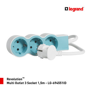 Legrand Revolution Multi Outlet 3 Socket 1,5m - LG-694551ID