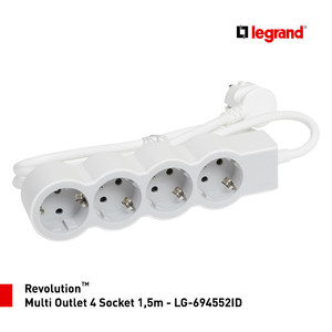 Legrand Revolution Multi Outlet 4 Socket 1,5m - LG-694552ID