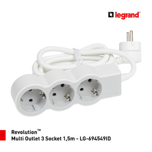 Legrand Revolution Multi Outlet 3 Socket 1,5m - LG-694549ID