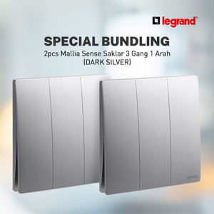 Bundle 2pcs - Legrand Mallia Sense Saklar 3G 1W - 281004DS