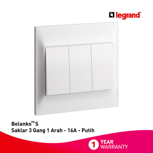 Legrand Belanko S - Saklar 3 Gang 1 Arah - 16A