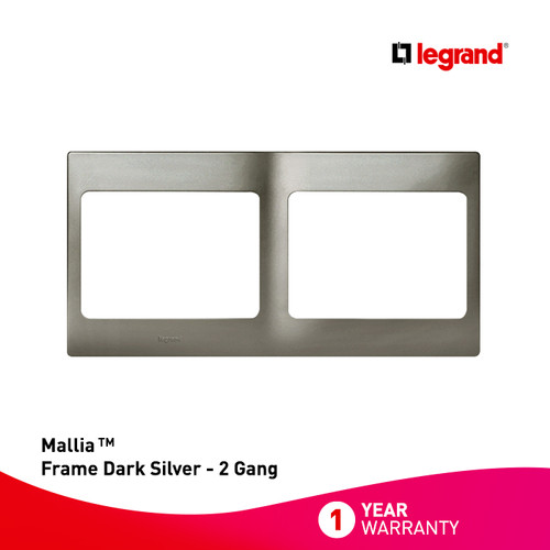 Legrand Mallia - Frame 2 Gang - Dark Silver