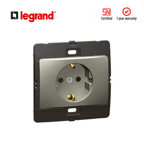 Legrand Mallia - Stop Kontak Schuko - 16A - Dark Silver