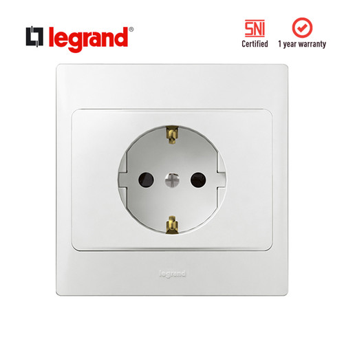 Legrand Mallia - Stop Kontak Schuko - 16A - Putih dengan Frame